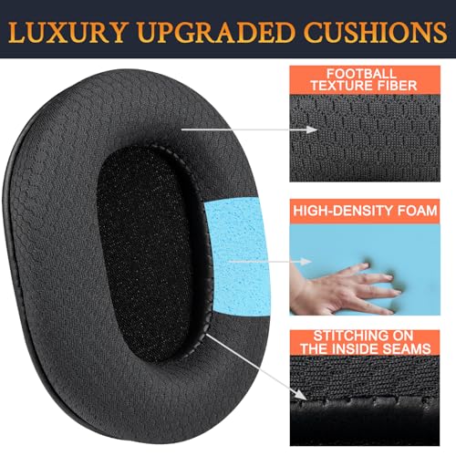 Image of SOULWIT Earpads Replacement for Audio Technica ATH M50X M50XBT M50RD M40X M30X M20X MSR7 SX1 Monitor Headphones, Ear Pads Cushions with Durable Mesh Fabric, High-Density Foam - M50X MF Black