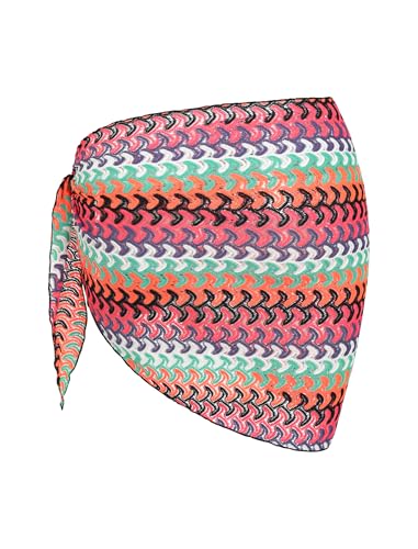 Image of ZAFUL Sarong Coverups for Women Beach Vacation Fishnet See Thru Tie Side Bathing Suit Cover Up Mini Skirt