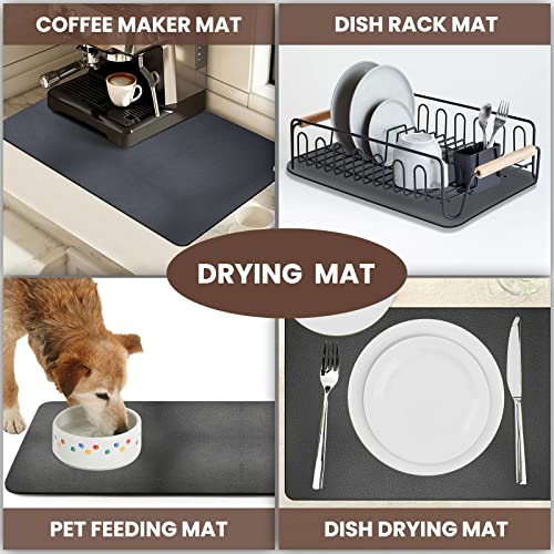 Image of Coffee Mat | Coffee Maker Mat for Countertop(12 inchx19'') | Anti-Slip Absorbent Dish Drying Mat for Kitchen | Suitable for Coffee Machine, Coffee Maker, Coffee Pot, Espresso Machine, Dish Rack