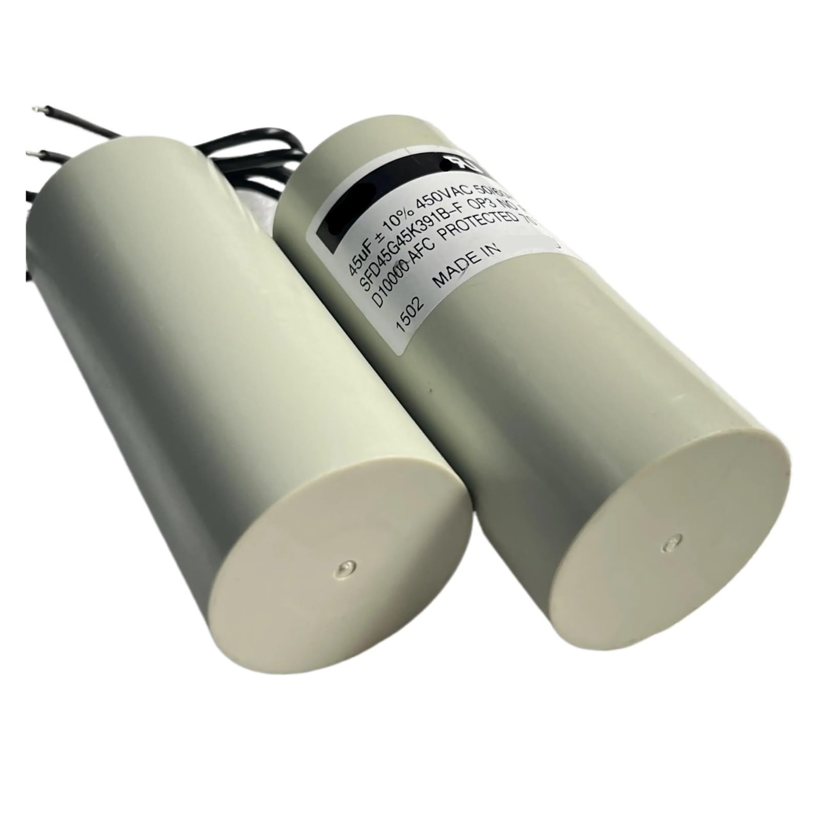Condensateur 45 uF 450V CA avec fil contre les pannes de démarrage