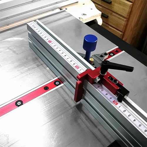 DBREAKS T Nut Schiene Gehrungsschiene, 75 Typ 600MM T Schienen Alu Profil, T Schiene Aluminium Profil, DIY T-Nut-Gehrungsschienenlehre, Holzbearbeitung Werkbank Modifikation für Zaunbefestigung