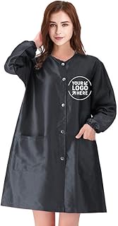 TOPTIE Custom Black Salon Smock Baber Work Clothes Hairdressing Cape Stylist Apron Pet Grooming Smock-XL