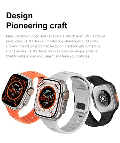 Original Dt8 Ultra Smart Watch 49Mm Series 8 Body Temperature Monitor Nfc Gps Tracker Siri Game Bluetooth Call Iwo Smartwatch (Orange) #TOP6