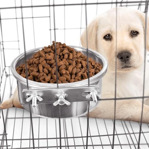 Hundenapf Zum Aufhängen Edelstahl Hundenapf Abnehmbarer Futternapf Für Futter Und Wasser Wassernapf Für Hundekäfige Und Käfige Käfig Hängende Futterschalen Für Hunde, Katzen, Kleine Tiere