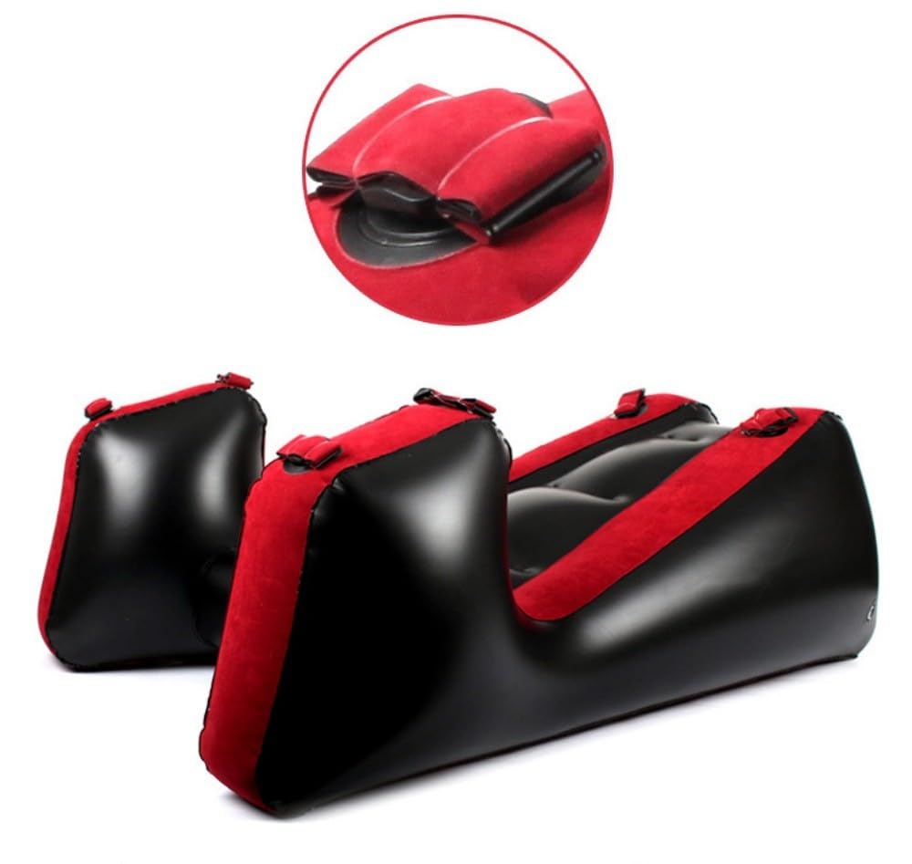 Rampe de bondage multi-positions - Fauteuil gonflable - Lit - Chaise gonflable - Canapé - Pieds divisés - Coussin SM avec menottes pour les pieds