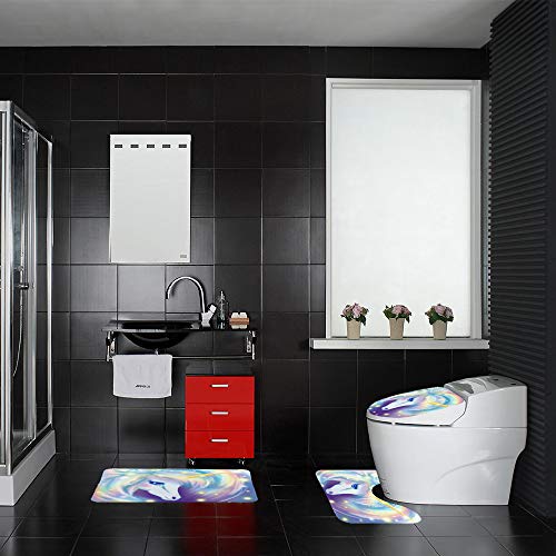 Tapis de bain absorption d'eau intérieur extérieur lot de 3 licorne
