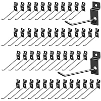 100 Pack Slatwall Hooks Panel Display Hooks Slat Board Peg Accessories Heavy Duty Hanging Shelf Brackets Metal Hangers for Garage Shop Retail Display(4 and 6 Inch,Black)
