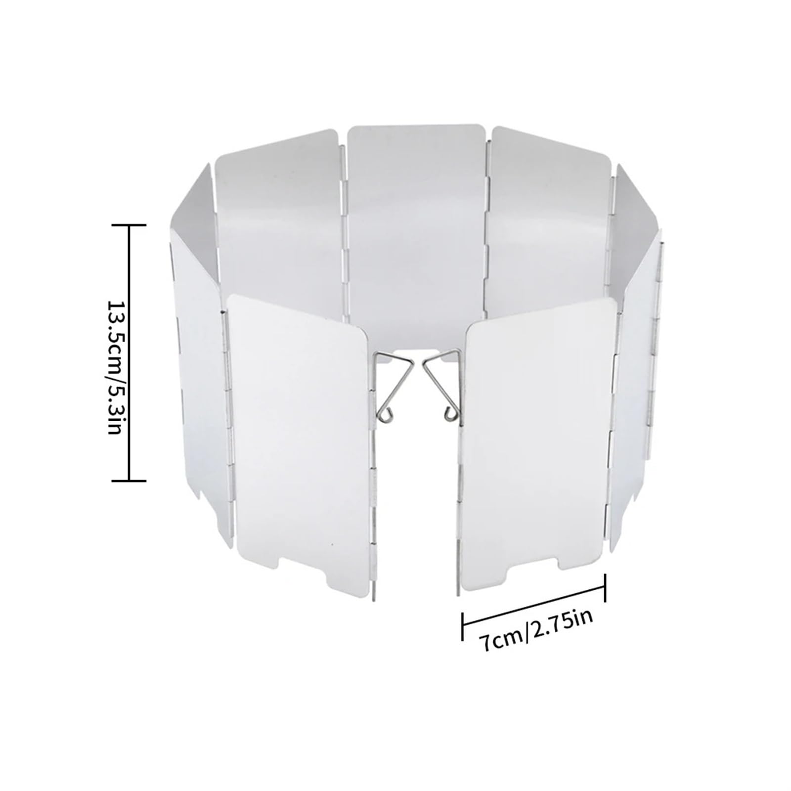 Parabrezza for fornello da campeggio in lega di alluminio | Argento 13,5x7,5x1,2 cm Campeggio da picnic all'aperto: Ioni di vento pieghevoli in lega di alluminio