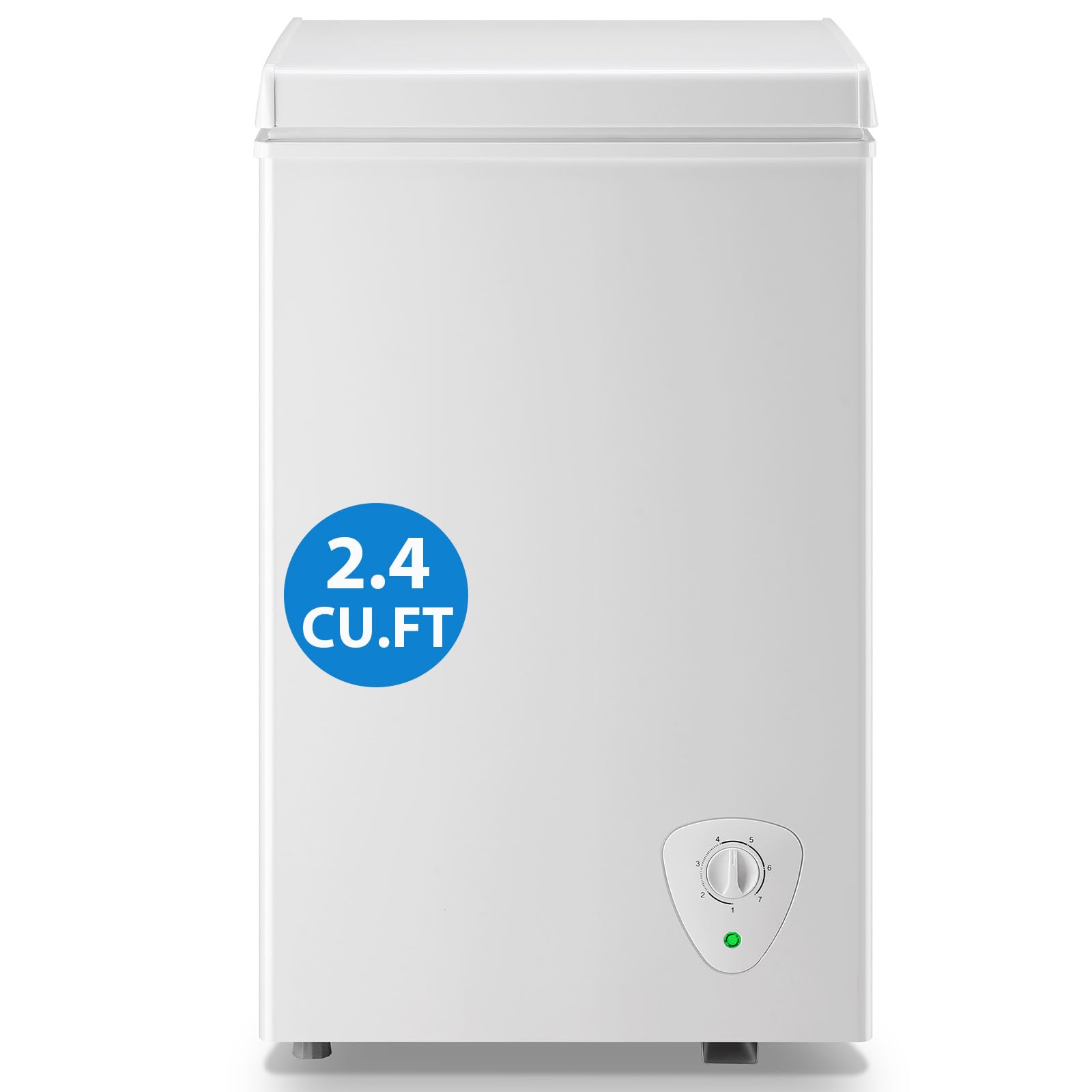 WANAI 2.4 CU.FT Chest Freezer with 2 Removable Baskets Deep Freezer Compact Size White