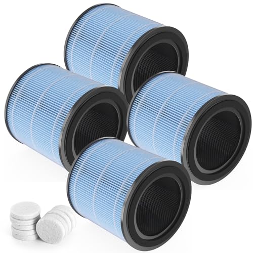 GoKBNY Lot de 4 filtres de rechange HEPA AP0601/TEC.BEAN 4 étapes H13, compatibles avec purificateur d'air Airtok AP0601/AP0601-RF et TEC.BEAN