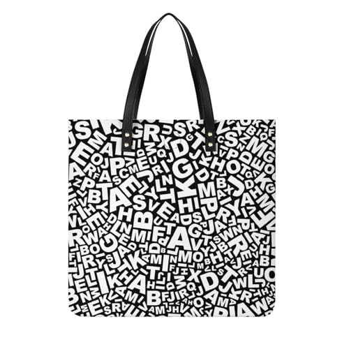 Tote bag pour voyage grand format 39x39cm et sac à bandoulière en toile imprimée lettres