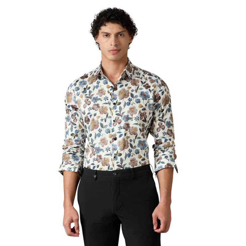 Image of MARK & ALBERT Men's Slim Fit Cotton Formal Shirt
