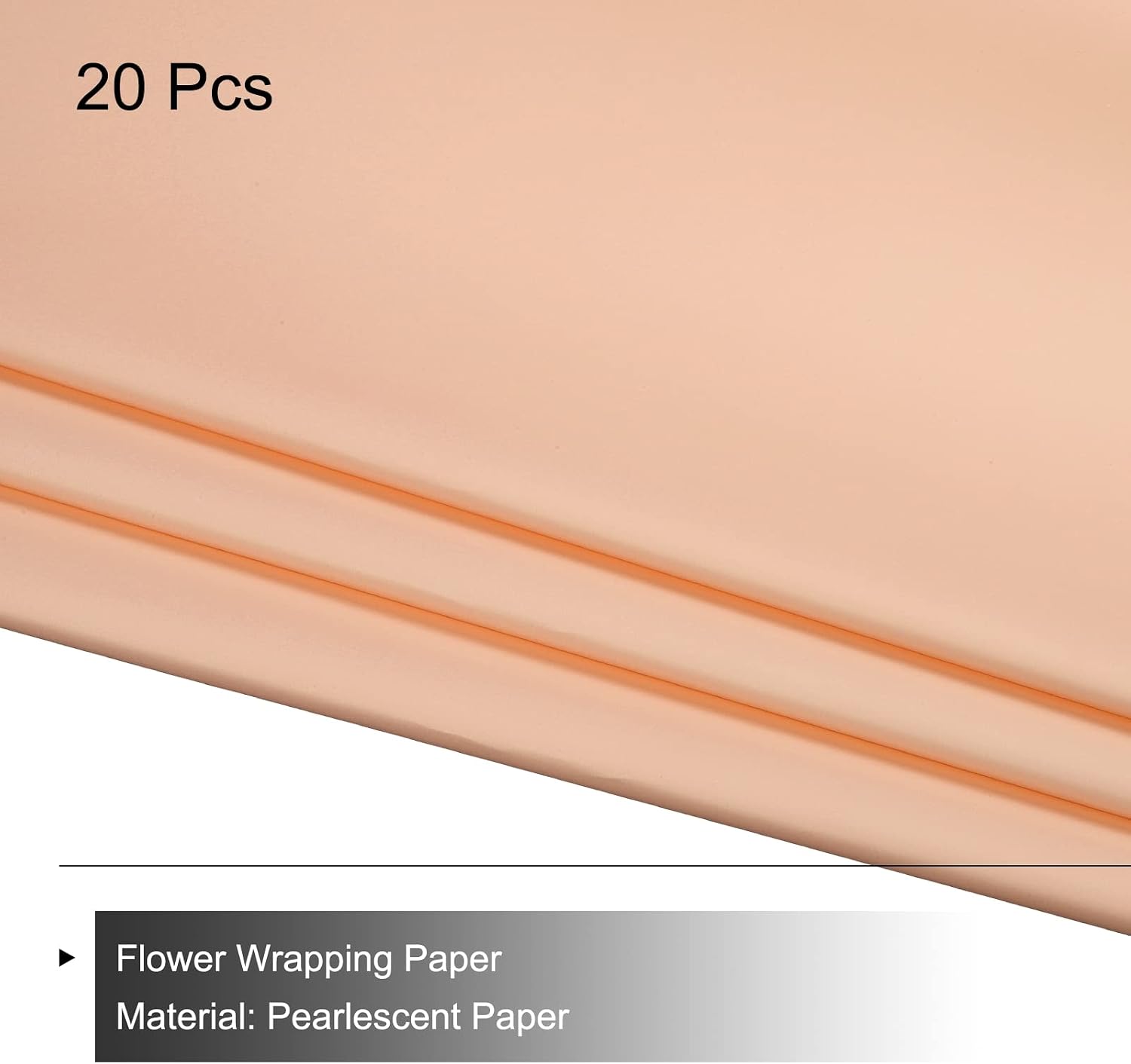 MECCANIXITY 20 Pcs Flower Wrapping Paper 22.8x22.8 Inch Waterproof Florists Wrapping Paper for Florist Bouquet Supplies, DIY Crafts, Gift/Gift Box Packaging Light Orange image 3