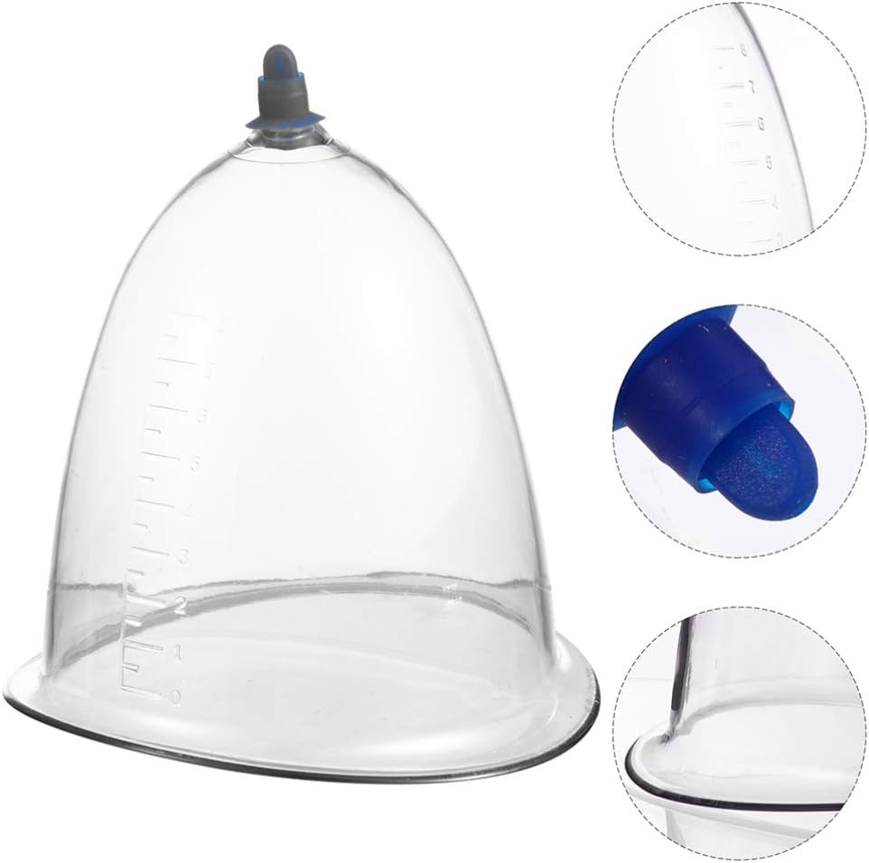 Healifty Chinese Cupping Therapy Set 2Pcs Vacuum Cup Pump Massage Suction Cups for Body Pain Relief and Relaxation 5.12 Inch Cupping Device - Image 4