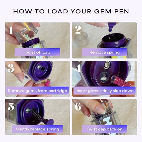 image for Hair Gem Pen for Girls – 240 Stick-On Hair Gems & Stamper Tool – H