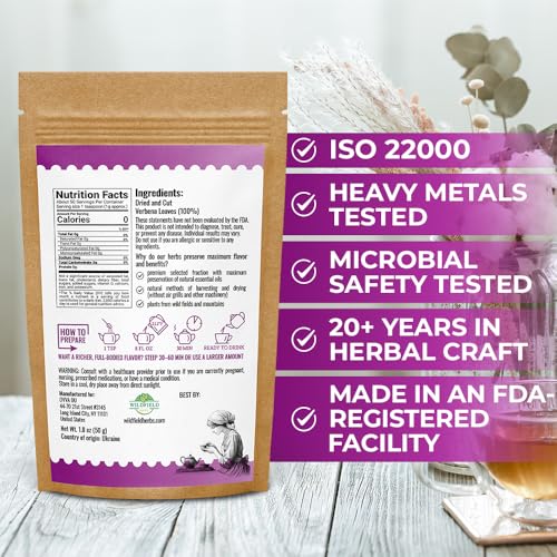 Image of 1.8 oz. Verbena Tea Vervain Herb Dried Cut Leaves Herbal (Verbena Officinalis) - 50g Verbena Dried Cut Leaf Herb Tea