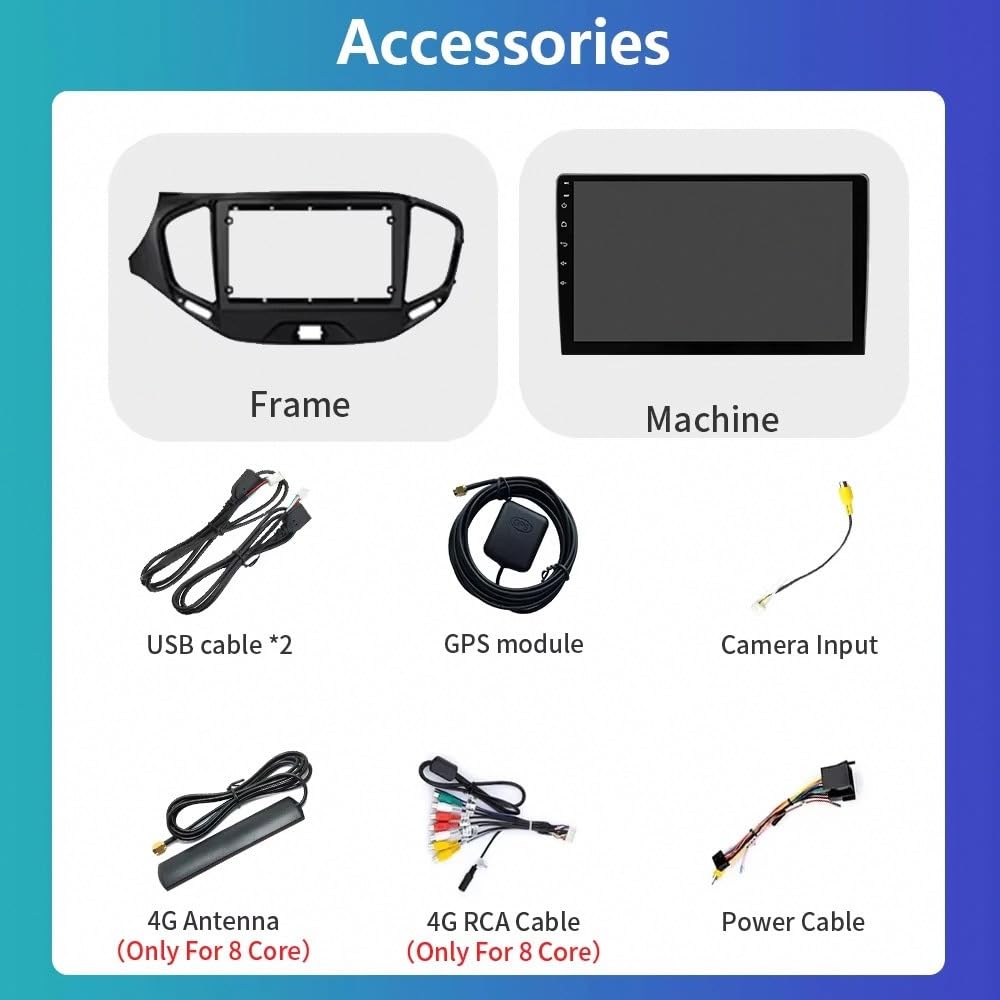 Drahtloses Tragbares Carplay Display für Lada Vesta Cross Sport 2015-2018 GPS Navigation, Bluetooth, Freisprecheinrichtung, Aux-Eingang, Lenkradsteuerung, 8 Kern 8G+256G