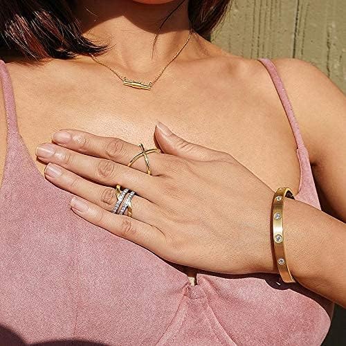 CIUNOFOR Gold filled Bracelet Bangle with Cubic Zirconia Stones Stainless Steel Hinged Jewelry with Crystal Oval Bangle for Women and Men Adult Jewelry, 7.0" Inner Circ. Fits 6.5”–6.8” Wrists - Image 2