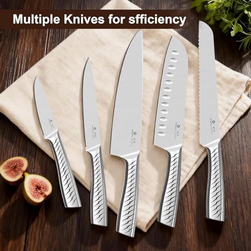 Image of imarku Knife Set, 14-Piece Exquisite Japanese High Stainless Steel Knife Block Set, Razor-Sharp Kitchen Knife Set with Built-In Sharpener, Perfect Housewarming Present for Cooking Enthusiasts