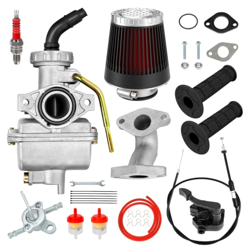 Image of FVRITO PZ20 Carburetor Thumb Throttle Cable Assembly Compatible with Tao tao Coolster 125cc 110cc Chinese ATV Quad 4 Wheeler 50cc 70cc 90cc Kazuma Baja SunL Roketa Loncin Lifan 4 Stroke Engines Parts