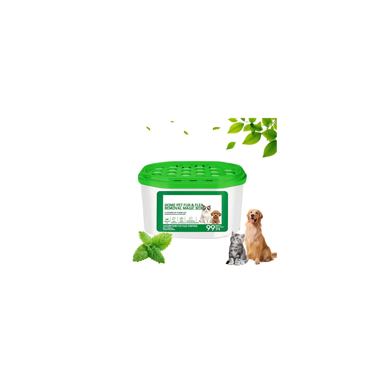 Home Pet Fur & Odor Removal Magic Box, 360° All-Round Airborne Hair Collector, Full-Angle Floating Fur & Dander Trap,Portable Odor Eliminator and Dust Collector for Home Bedroom Living Room Pet Areas