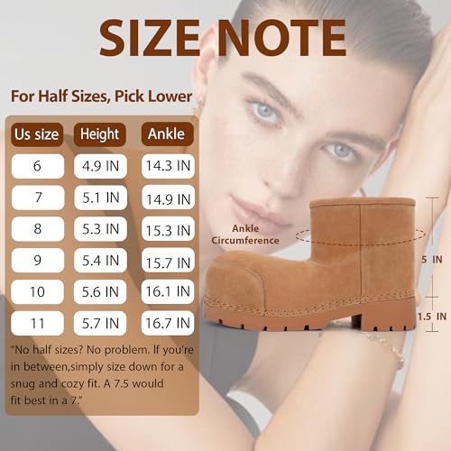 Womens Short Snow Boots Fur Lined Winter Boots Ankle Booties Waterproof Warm Slip On Anti Slip Sole Outdoor Shoes4