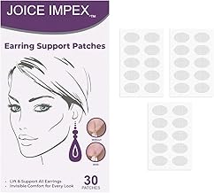 Invisible Ear Lobe Support for Earrings Earlobe Tapes and Stickers Earring Supporter for Heavy Earrings Support Patches Girls & Women(ear lobe) (Pack of 30)