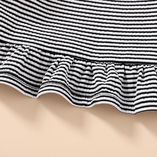 Image of HAPPYMA Baby Swimsuit Toddler Girl Bathing Suit Summer Stripe Bikini Set Beach Two Piece Swim Wear