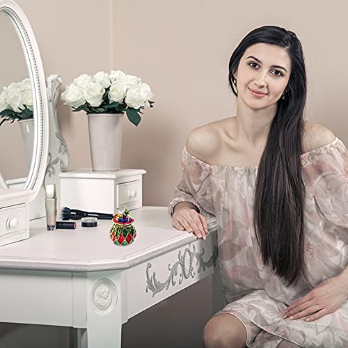 Generic Christmas Trinket Box Hand Painted Enameled Hinged Jewelry Box Decorative Gift Box Jewelry Ring Holder Box Christmas Xmas Table Centerpieces Favors, 5.8X4Cm, As Shown, 26Gyxfx2Kdk80210Ty4 #TOP7