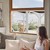 YOPTO 44.5 Cat Window Box,Catio Outdoor Enclosure W/Waterproof Roof,All Weather Use Cat Window Perch W/ 3-Sided Windows,for Sunbathing,Napping,Viewing,Ancient White