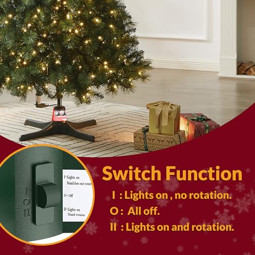 Greatday Rotating Tree Stand,360-Degree Rotating Christmas Tree Stand,Up To 7.5Ft And 80 Pounds Artificial Tree,With 3 Settings Trunk Diameter thumb #1