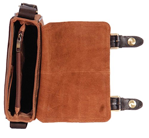 Sac messager en cuir Beck unisexe de bureau bronzer