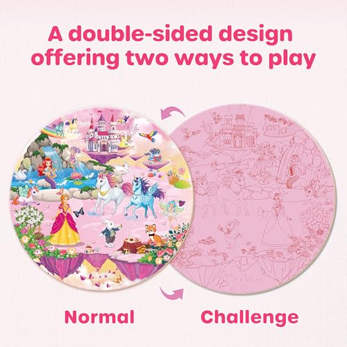 SYNARRY Floor Puzzles for Kids Ages 4-6, Large 70 Piece Unicorn Princess Fairy Puzzles for Kids Ages 3-5, Girls Puzzles for Kids Ages 4-8, Preschool Toys Gifts for 3 4 5 6 7 8 Years Old Toddlers Child - Image 3