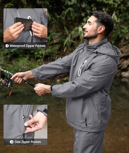Image of SWISSWELL Men's Waterproof Golf Rain Suit Rain Gear Jacket and Pants Lightweight for Golf Fishing Big and Tall S-5XL