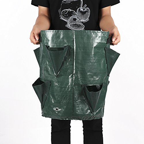 Xnferty Strawberry Planting Grow Bags, 2 Pack 11 Gallon Growing Bags With 8 Pocket Growing Bag With Handles For Strawberries, Herbs, Flowers #TOP2