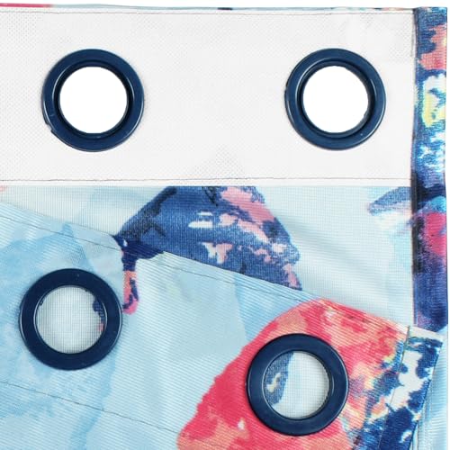 Image of Curtain Window - Raga Light Filtering Window Curtains 5 Feet Curtains for Home |Abstract| Aqua Blue| Polyester, Pack of 10