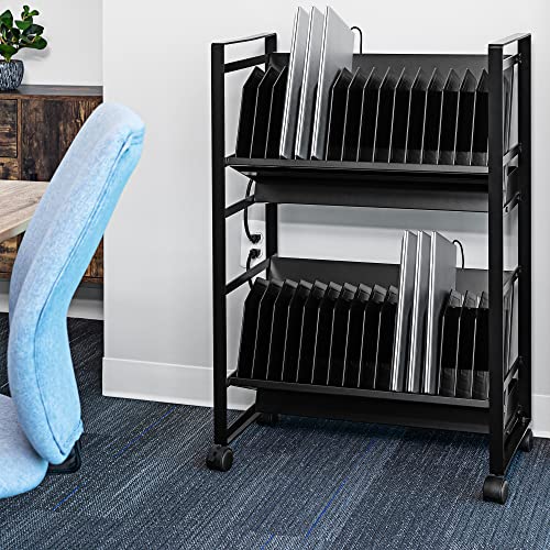 Line Leader 32 Device Mobile Charging Station | Open Charging Cart With Reversible Shelving For Tablets, Laptops, Chromebooks | Ul Safety-Certified Storage Cart & Laptop Cart With Surge Protection #TOP6