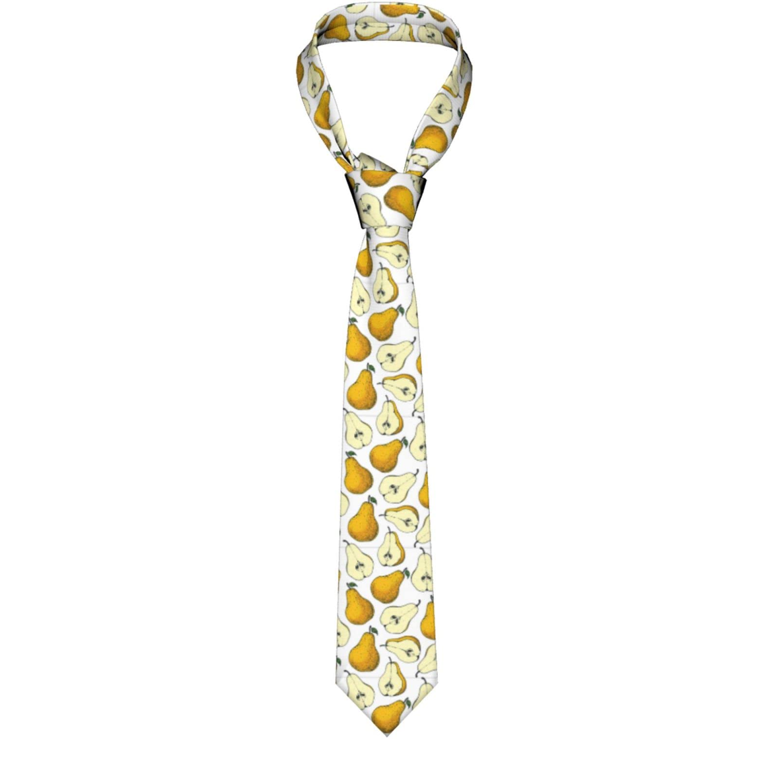 Oudrspo Mens Ties Hand Drawn Colorful Pear Men'S Neckties Novelty Skinny Tie For Business Party Wedding Suit