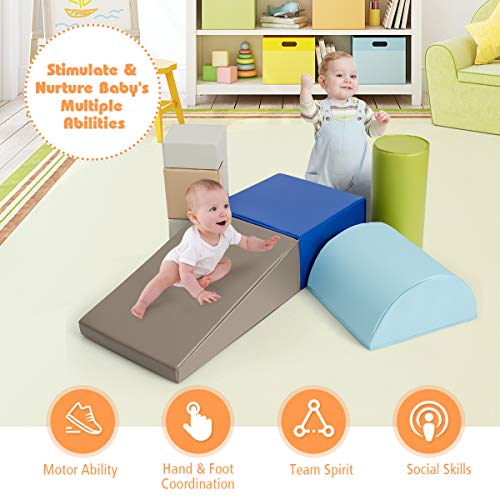 image for Costzon 6-Piece Kids Crawl and Climb Foam Play Set, Colorful Baby’s 