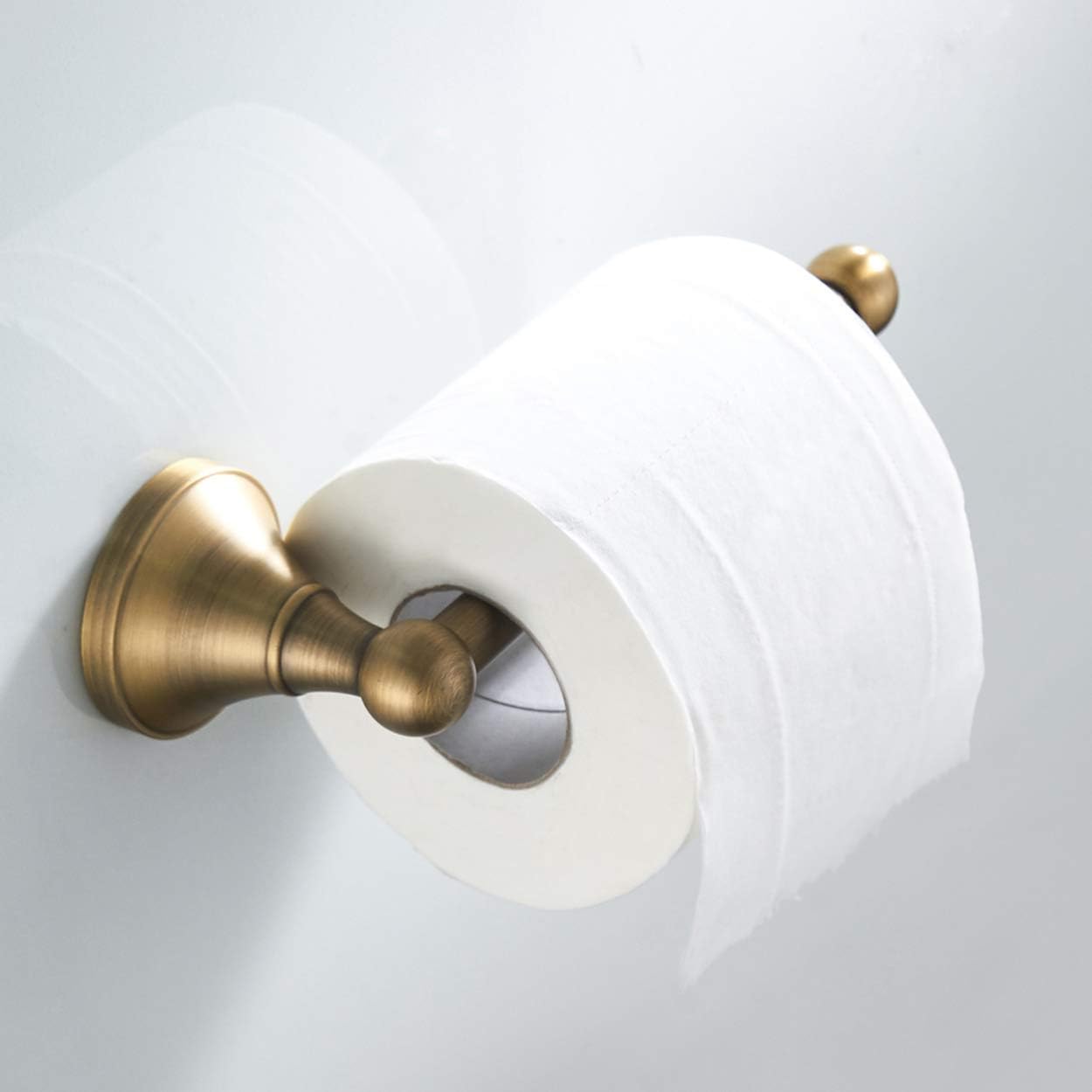 Flybath 2pc Bathroom Accessories Set - Towel Ring and Toilet Paper Holder Antique Brass Wall Mounted, Brushed Bronze