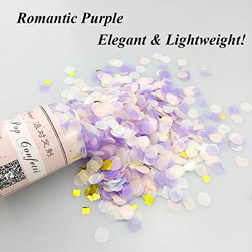 4 stuks papieren confetti voor bruiloft, confetti-poppers, push-pop-confetti, pirple papieren confetti voor bruiloft… - Image 4