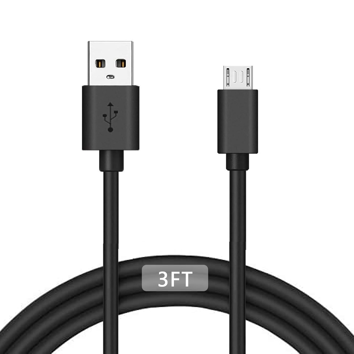 DIIMO Game Console Control Cable for Xbox Ones/X, PS4 Slim/Pro Controller Micro USB Charging Charger Cable Cord 3FT Black