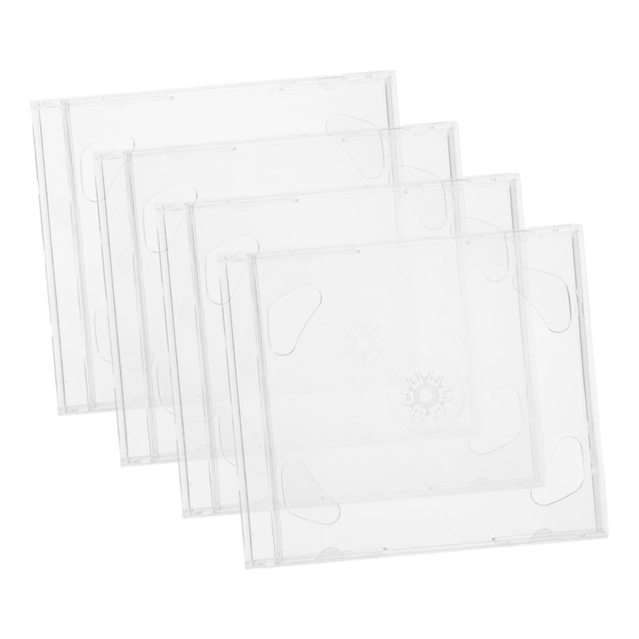 TOPPERFUN 4Pcs Disc Storage Organizer Transparent CD Dvd Case Holder for Easy Access and Protection for Home and Office Use and Design Keeps Your Collection