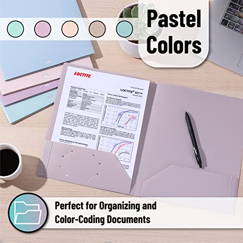 Mr. Pen- Plastic Folders With Pockets, 5 Pcs, Muted Pastel Colors, Pocket Folders, 2 Pocket Plastic Folders, File Folders With Pocket, Plastic Pocket Folder #TOP6