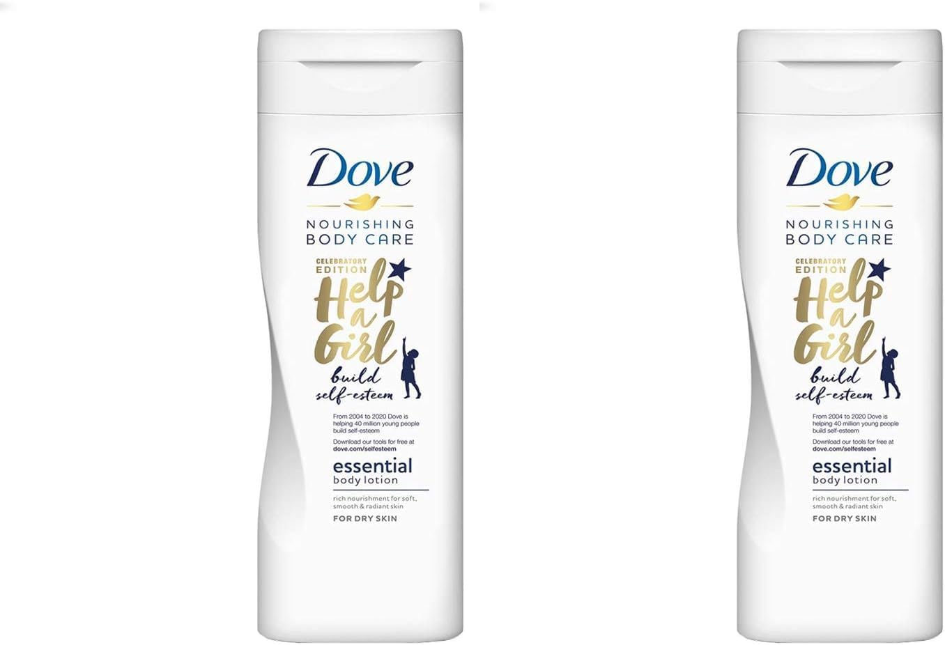 Body Love Essential Care Body Milk for Dry Skin, With Ceramide Restoring Serum 48h, 400ml (Pack of 2)