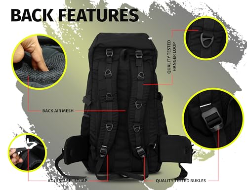 Image of addixon 70L Travel Backpack with Shoe Compartment - Ideal for Hiking, Trekking, and Wanderlust Travelling
