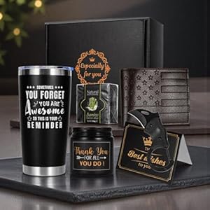 Birthday Gifts Basket For Men Who Have Everything, Unique Presents For Fathers day, Anniversary, Him, Husband, Dad, Grandpa, 20 oz Coffee Tumbler Multitool Gifts Set, You’re Awesome Gifts
