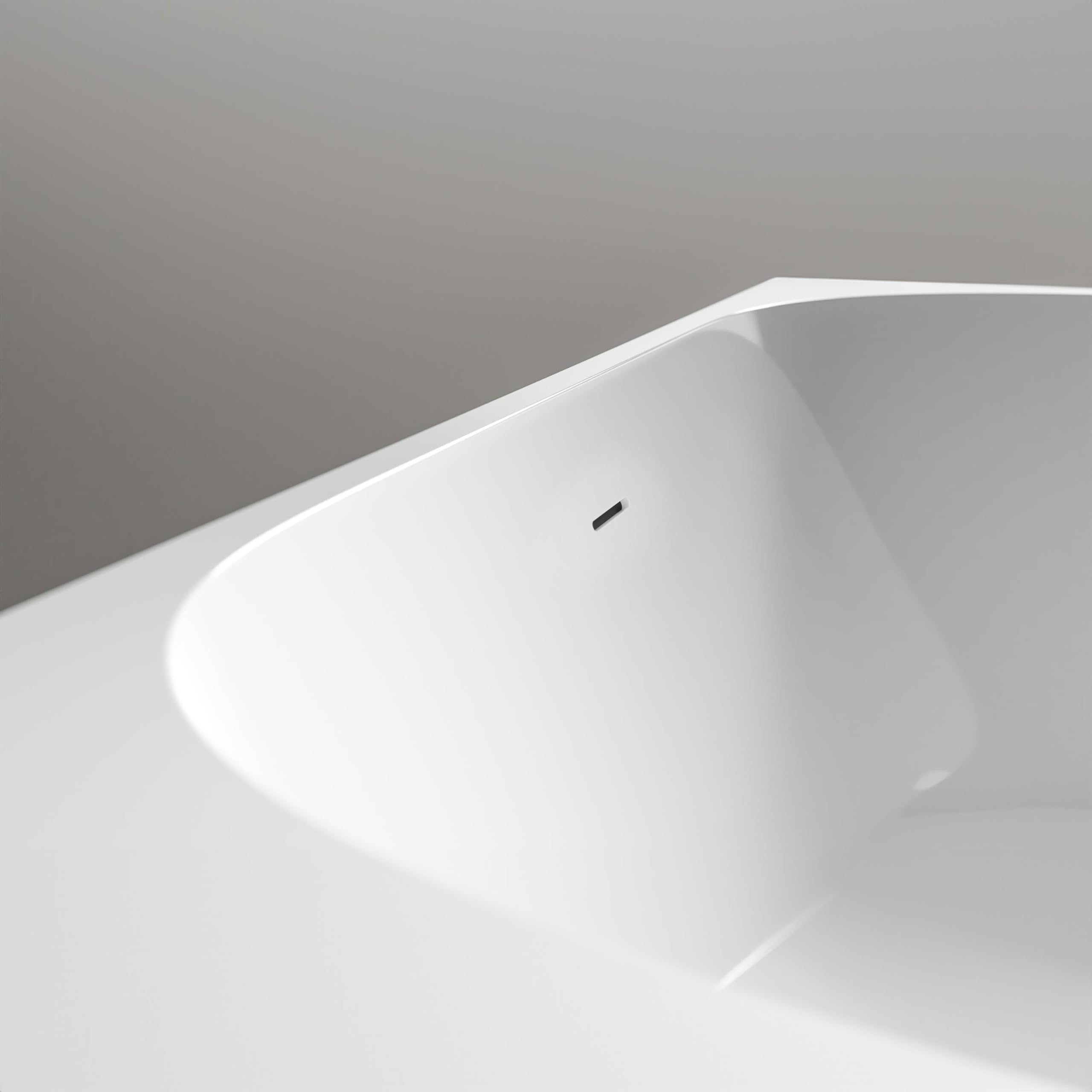 Vasca da bagno freestanding NOVA CORNER - bianco - installazione a sinistra - 170 x 78 cm - Senza rubinetteria, Sistema drenaggio:Senza sistema di drennaggio, Bianco lucido