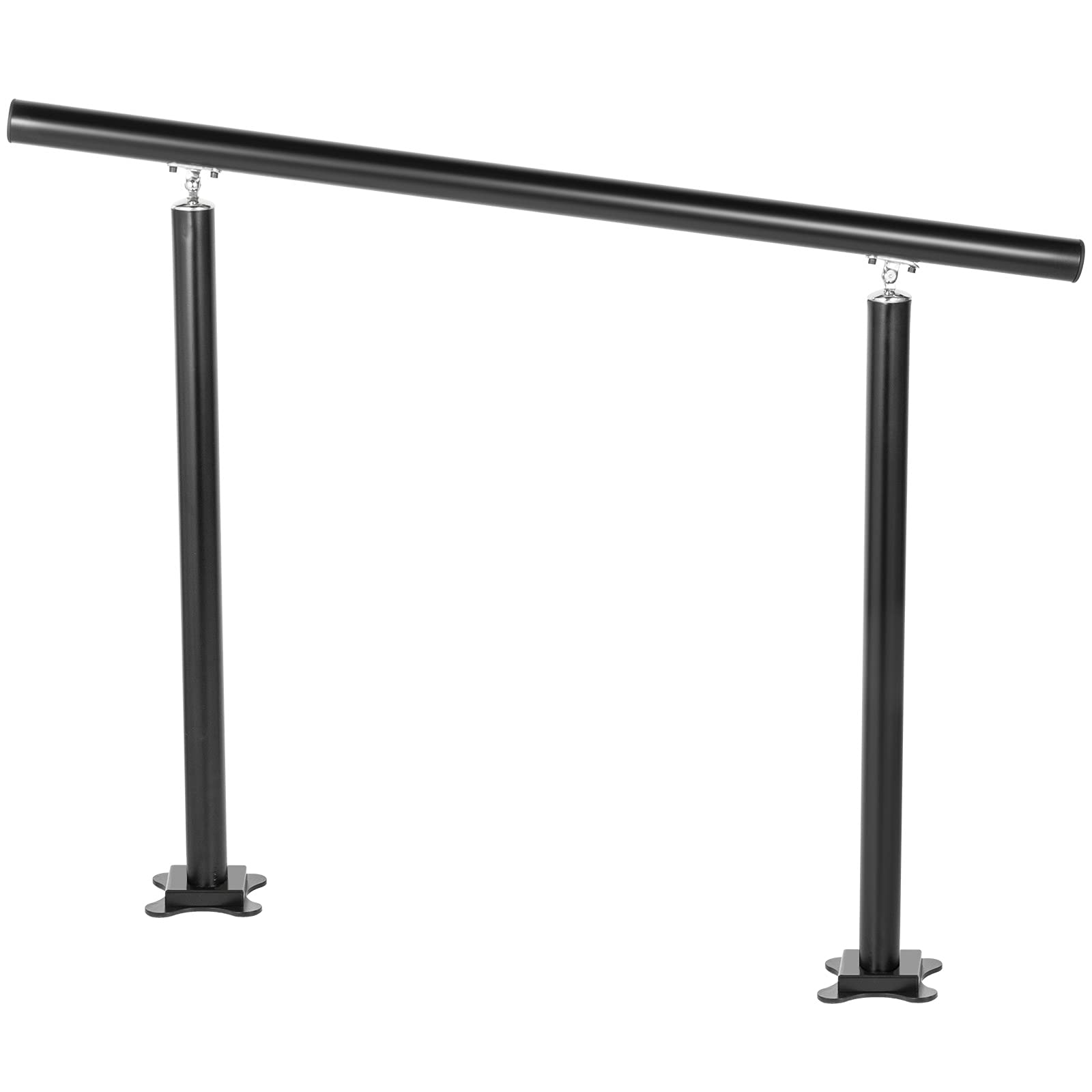 Happybuy Outdoor Stair Railing Kit, 3 FT Handrails 1-3 Steps, Adjustable Angle Black Aluminum Stair Hand Rail for The Elderly, Handrails for Outdoor Steps