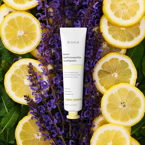 Image of Boka Fluoride Free Toothpaste, Nano Hydroxyapatite Toothpaste, Appropriate for Sensitive Teeth - for Adult Oral Care - Lemon Lavender Flavor, 1.3 Fl Oz 2Pk